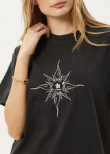 AFENDS Womens Sunny - Oversized Tee - Stone Black - Afends womens sunny   oversized tee   stone black