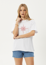 AFENDS Womens Sunny - Oversized Tee - White - Afends womens sunny   oversized tee   white