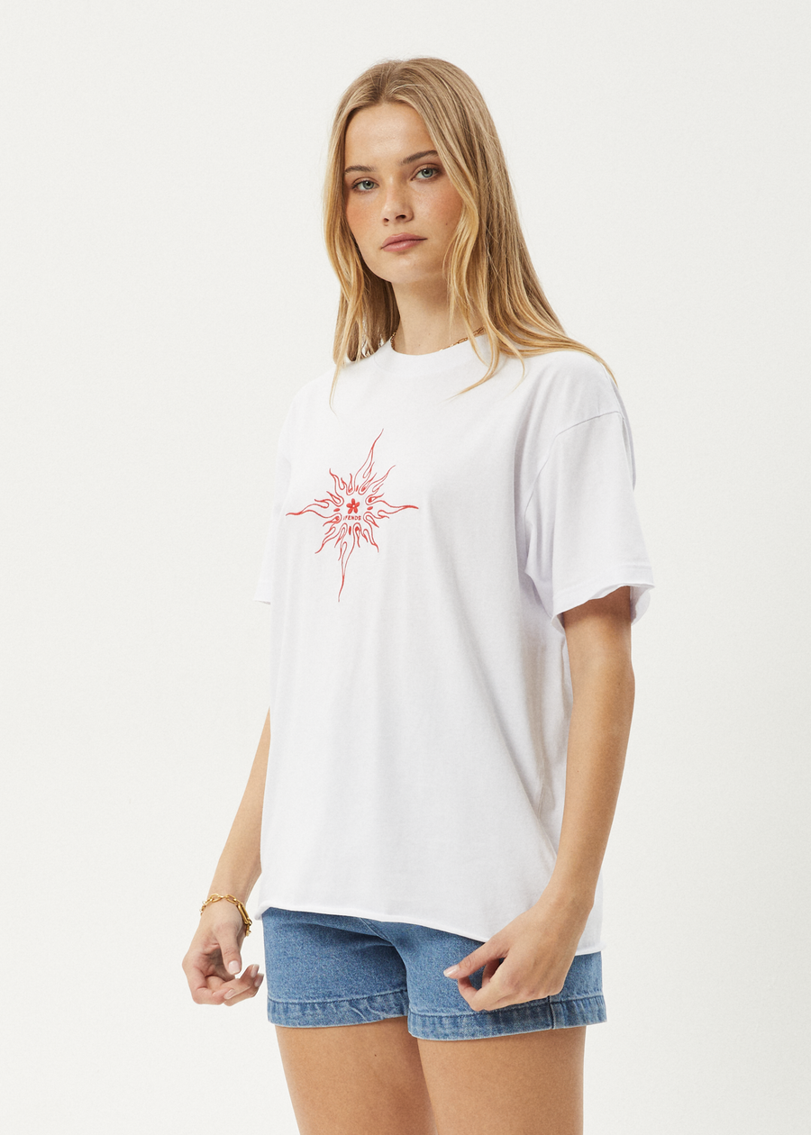 AFENDS Womens Sunny - Oversized Tee - White