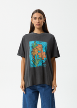 AFENDS Womens Still Life - Oversized Tee - Stone Black - Afends womens still life   oversized tee   stone black