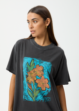AFENDS Womens Still Life - Oversized Tee - Stone Black - Afends womens still life   oversized tee   stone black