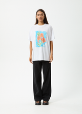 AFENDS Womens Still Life - Oversized Tee - White - Afends womens still life   oversized tee   white