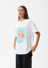 AFENDS Womens Still Life - Oversized Tee - White - Afends womens still life   oversized tee   white