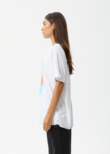AFENDS Womens Still Life - Oversized Tee - White - Afends womens still life   oversized tee   white