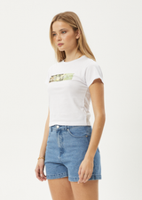 AFENDS Womens Citrus - Baby Tee - White - Afends womens citrus   baby tee   white