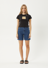 AFENDS Womens Ivy - Recyled Baby Tee - Stone Black - Afends womens ivy   recyled baby tee   stone black