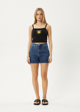 AFENDS Womens Sky High - Rib Singlet - Black - Afends womens sky high   rib singlet   black