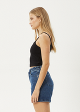 AFENDS Womens Sky High - Rib Singlet - Black - Afends womens sky high   rib singlet   black