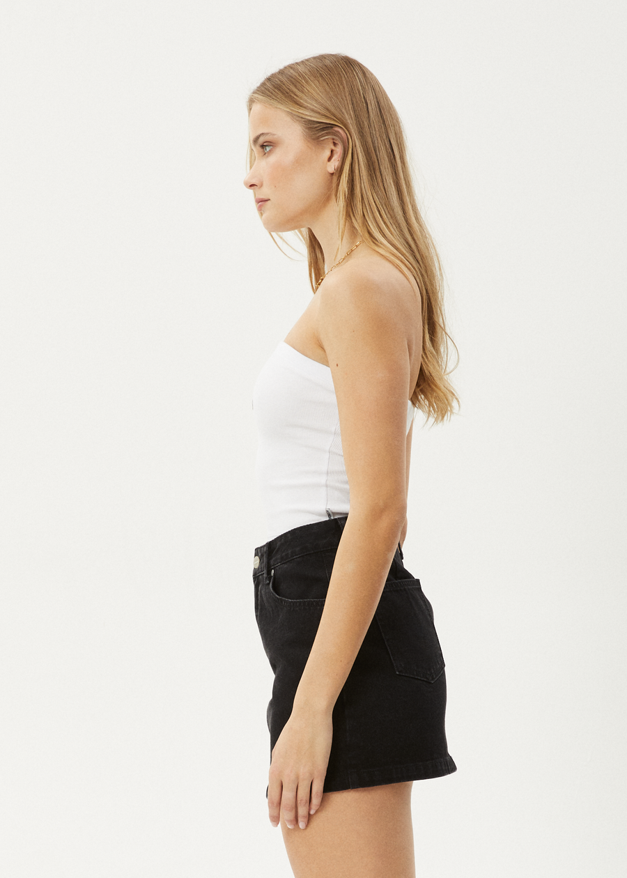 AFENDS Womens No Fury - Rib Tube Top - White