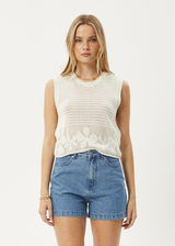 AFENDS Womens Saint - Knit Top - White - Afends womens saint   knit top   white 