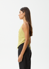 AFENDS Womens Amaya - Halter Top - Lemongrass - Afends womens amaya   halter top   lemongrass 