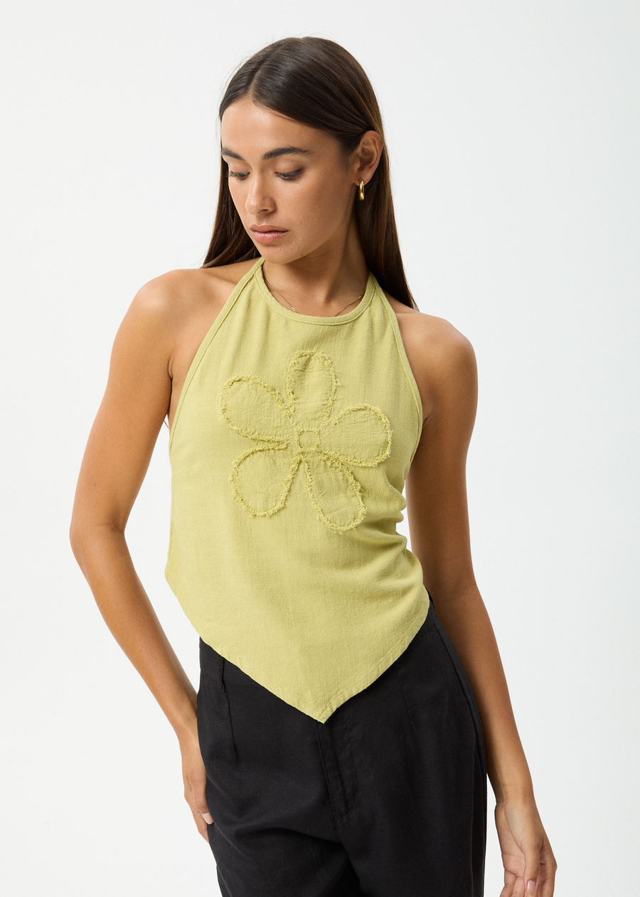 AFENDS Womens Amaya - Halter Top - Lemongrass 