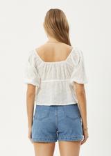 AFENDS Womens Marlow - Tie Front Top - White - Afends womens marlow   tie front top   white 