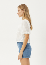 AFENDS Womens Marlow - Tie Front Top - White - Afends womens marlow   tie front top   white 