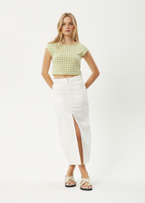 AFENDS Womens Darcy - Check Top - Lemongrass Check - Afends womens darcy   check top   lemongrass check 