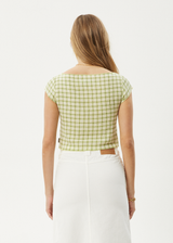 AFENDS Womens Darcy - Check Top - Lemongrass Check - Afends womens darcy   check top   lemongrass check 
