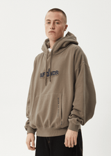 AFENDS Mens Antic - Boxy Hoodie - Fossil - Afends mens antic   boxy hoodie   fossil