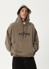 AFENDS Mens Antic - Boxy Hoodie - Fossil - Afends mens antic   boxy hoodie   fossil
