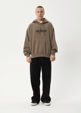 AFENDS Mens Antic - Boxy Hoodie - Fossil - Afends mens antic   boxy hoodie   fossil