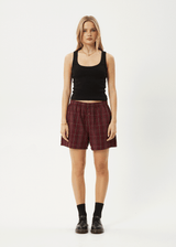 AFENDS Womens Eboni - Boxer Short - Port - Afends womens eboni   boxer short   port 