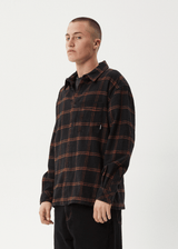 AFENDS Mens Terror - Flannel Shirt - Black Check - Afends mens terror   flannel shirt   black check