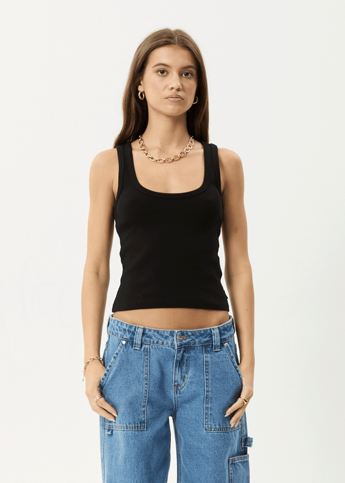 AFENDS Womens Layden - Rib Singlet - Black