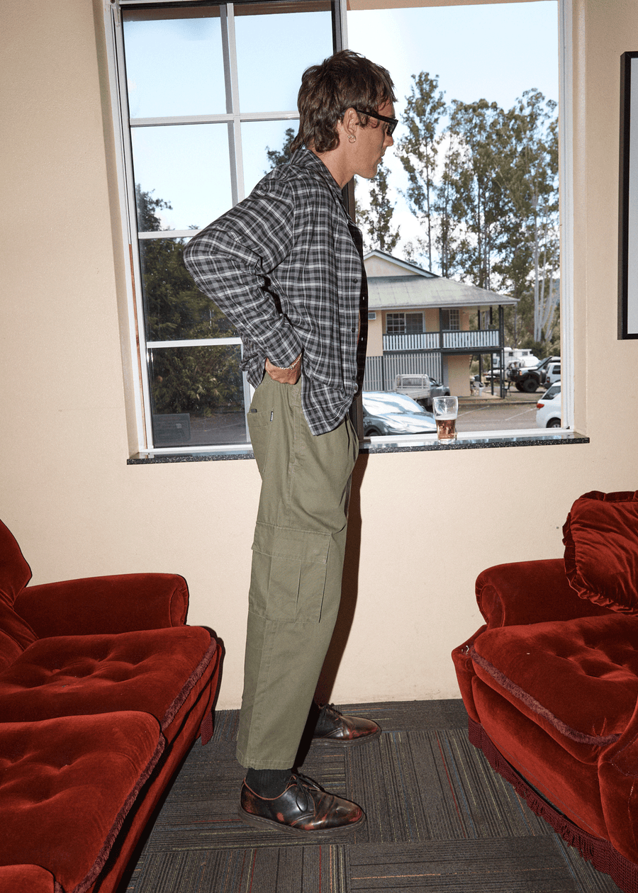 AFENDS Mens Atlas Canvas - Cargo Pant - Military