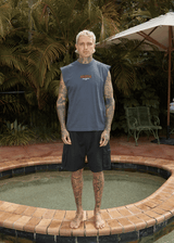 AFENDS Mens Ember - Sleeveless Tee - Charcoal - Afends mens ember   sleeveless tee   charcoal