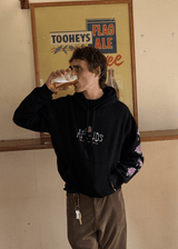 AFENDS Mens Smell The Roses - Boxy Hoodie - Black - Afends mens smell the roses   boxy hoodie   black