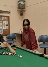 AFENDS Womens Shapes -  Crew Neck Jumper - Washed Burgundy - Afends womens shapes   crew neck jumper   washed burgundy