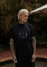 AFENDS Mens Dance Party - Raglan Boxy Tee - Black - Afends mens dance party   raglan boxy tee   black