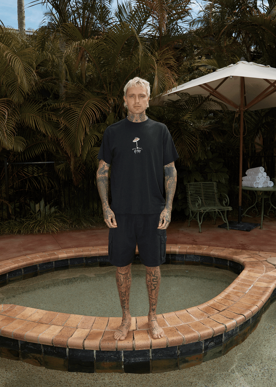 AFENDS Mens High Priority - Boxy Tee - Black