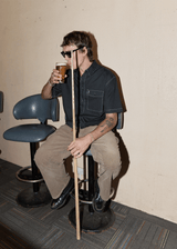 AFENDS Mens Welcome Back - Corduroy Baggy Pant - Fossil - Afends mens welcome back   corduroy baggy pant   fossil
