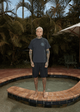 AFENDS Mens Cosmic Con - Heavyweight Boxy Tee - Stone Black - Afends mens cosmic con   heavyweight boxy tee   stone black
