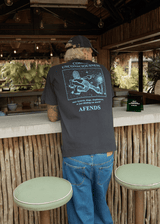 AFENDS Mens Cosmic Con - Heavyweight Boxy Tee - Stone Black - Afends mens cosmic con   heavyweight boxy tee   stone black