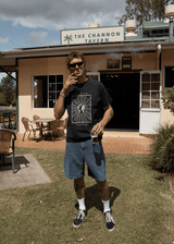 AFENDS Mens World Wide - Boxy Tee - Stone Black - Afends mens world wide   boxy tee   stone black