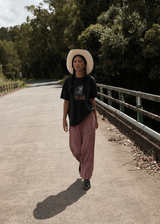 AFENDS Womens Base - Seersucker Maxi Skirt - Burgundy Check - Afends womens base   seersucker maxi skirt   burgundy check