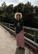 AFENDS Womens Cosmic Cow - Oversized Tee - Stone Black - Afends womens cosmic cow   oversized tee   stone black