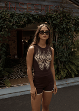 AFENDS Womens Set Fire - Knit Tank - Coffee - Afends womens set fire   knit tank   coffee