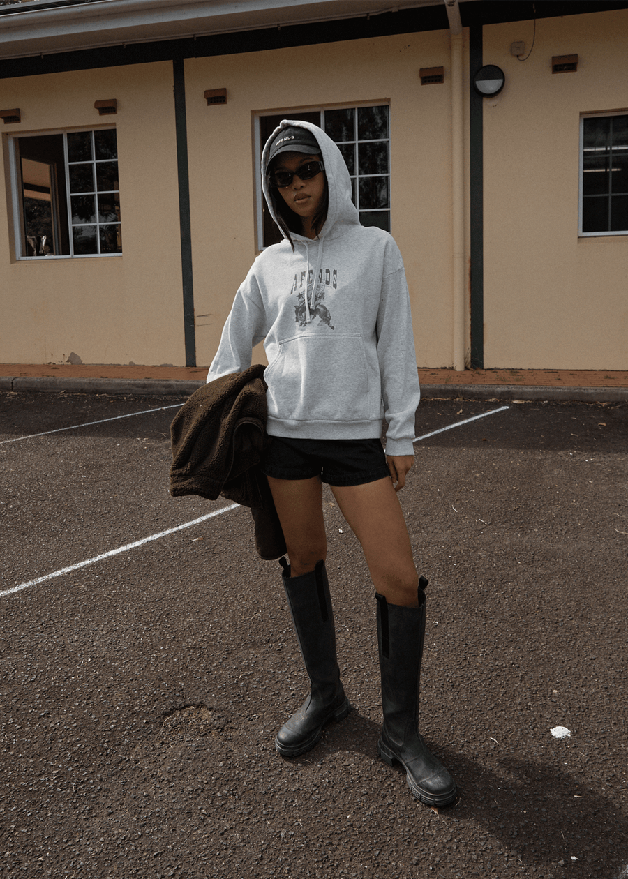 AFENDS Womens Cosmic Cow - Hoodie - Grey Marle