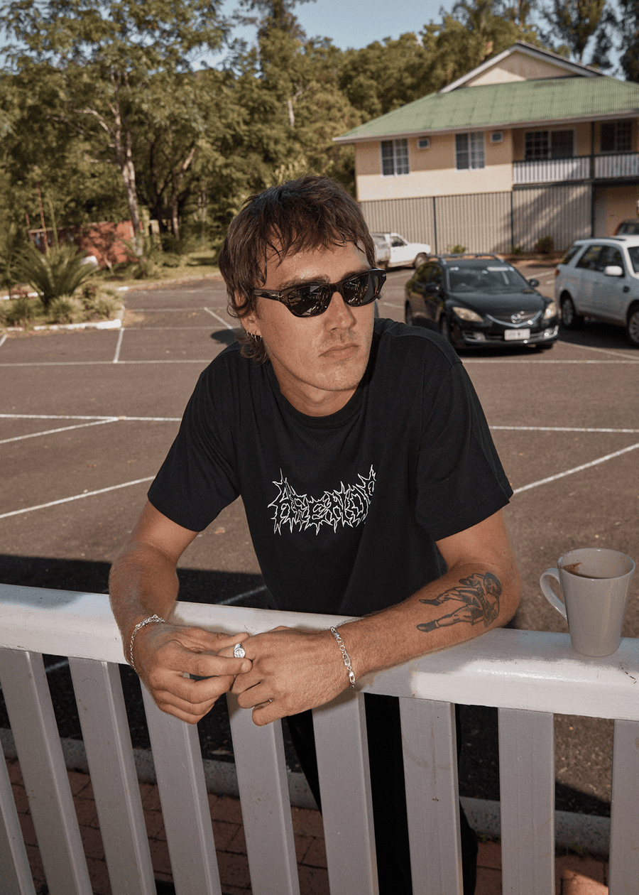 AFENDS Mens Mental - Boxy Tee - Black