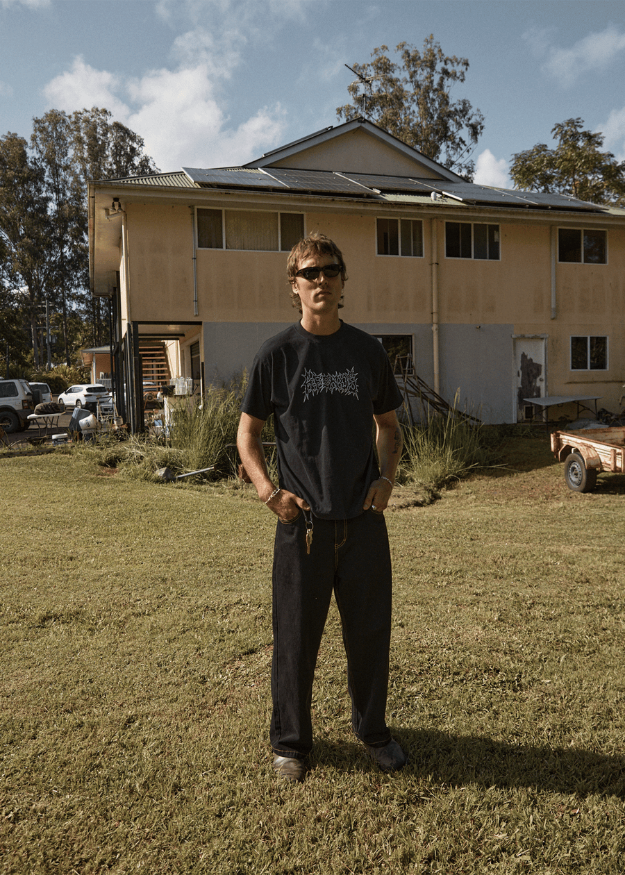 AFENDS Mens Mental - Boxy Tee - Black