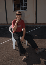 AFENDS Mens Mental - Boxy Tee - Washed Burgundy - Afends mens mental   boxy tee   washed burgundy