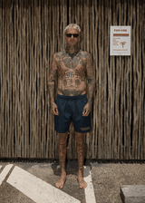 AFENDS Mens Nuts N Bolts - Baywatch Swim Short 18