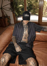 AFENDS Mens A Stripe - Short Sleeve Shirt - Black - Afends mens a stripe   short sleeve shirt   black