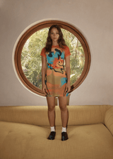 AFENDS Womens Apocalypso - Sheer Mini Dress - Multi - Afends womens apocalypso   sheer mini dress   multi