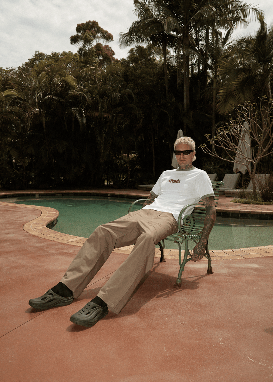 AFENDS Mens Glider - Pleated Pant - Fossil