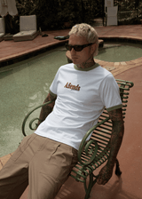 AFENDS Mens Classico - Heavyweight Ringer Tee - White - Afends mens classico   heavyweight ringer tee   white