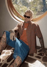 AFENDS Mens Nuts N Bolts - Heavyweight Boxy Tee - Terra - Afends mens nuts n bolts   heavyweight boxy tee   terra