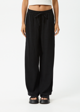 AFENDS Womens Amaya - Wide Leg Pant - Black - Afends womens amaya   wide leg pant   black